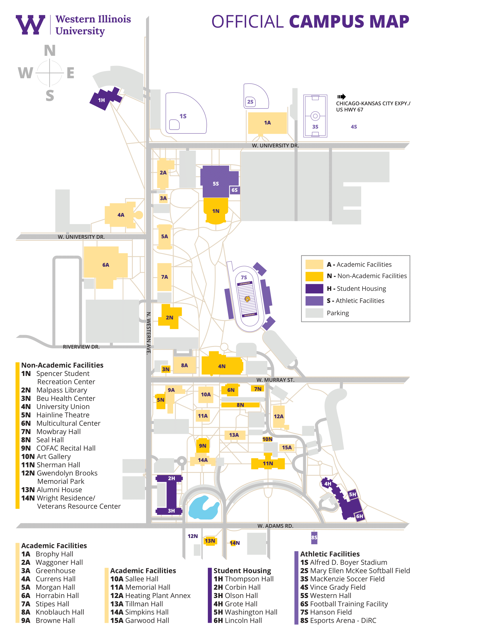 Campus Map Web Version Western Illinois University