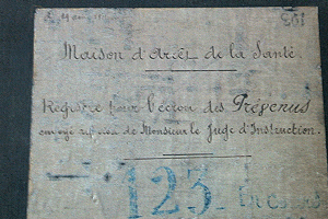 Registre pour l'&eacute;crou