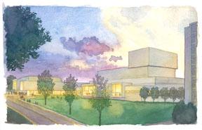 Performing Arts Center Watercolor north view