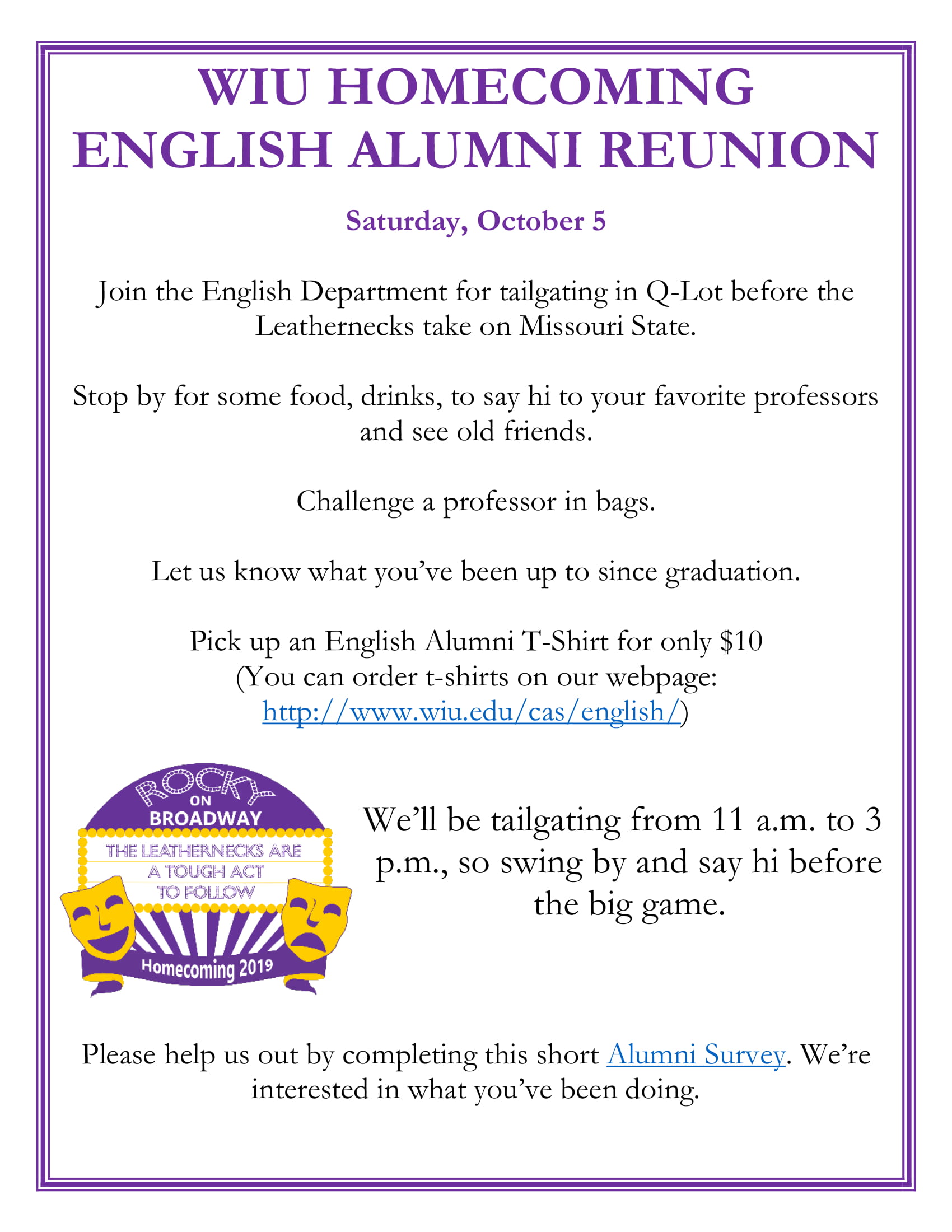 WIU Homecoming English Alumni Reunion