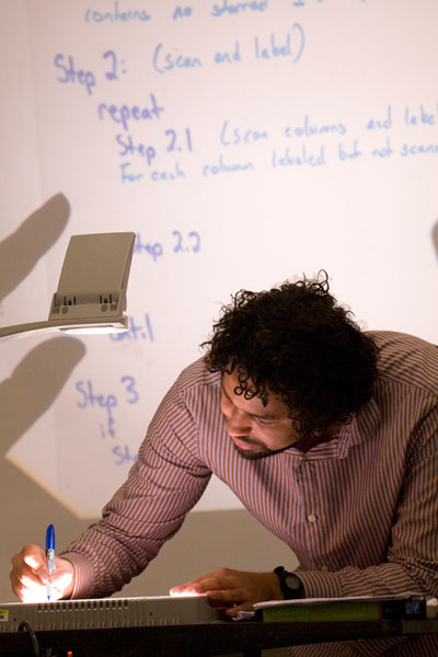 Mathematics Student presenting a seminar.