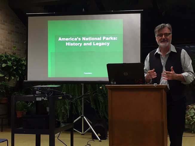 Dr. Hall presenting on the National Park Service