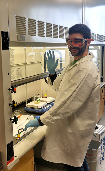 Undergraduate student working in the laboratory