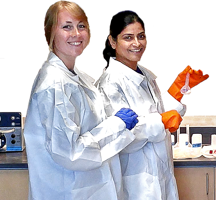 Ph.D. students working in the laboratory