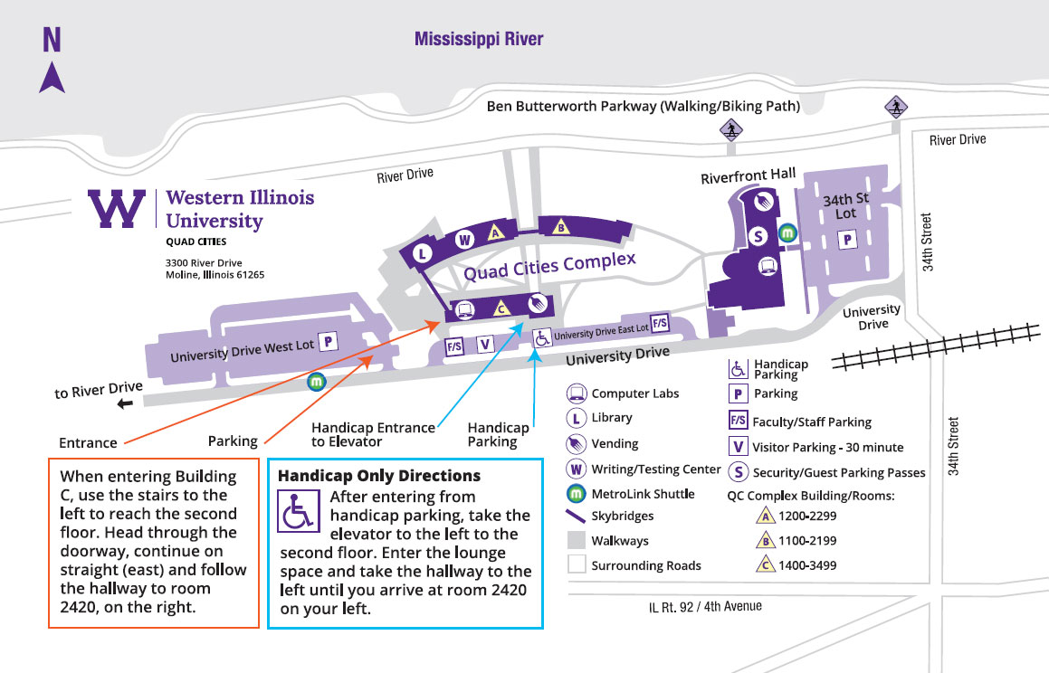 Map of WIU-QC campus