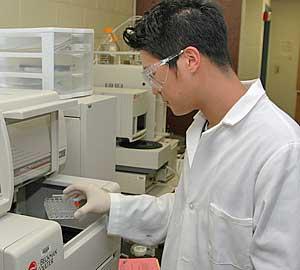 Student in a lab