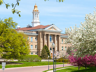 Sherman Hall in the Spring.