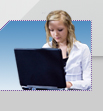 Student using a laptop