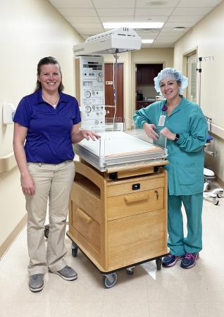 WIU Nursing Resource Center Coordinator Danielle Knowles, left, and Diana Schaller, right, a department head at Carthage's Memorial Hospital. 