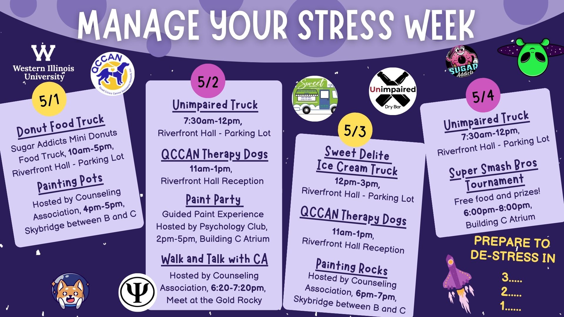 WIU-QC to Host Manage Your Stress Week May 1-4 - WIU News