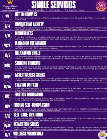 UCC to Host Single Serving Event Series Every Thursday - WIU News