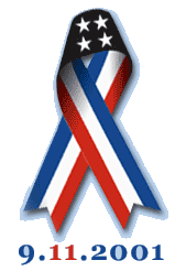 American flag ribbon with the date 9.11.2001