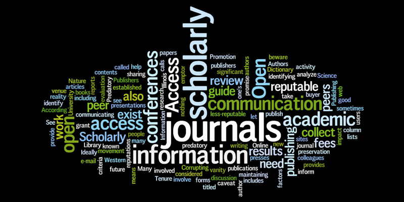 Image of word cloud about scholarly communication