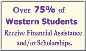 Over 75% of Western students receive financial assistance and/or scholarships.