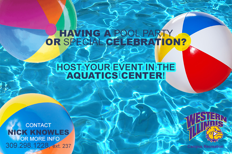 Book a pool party with WIU Aquatics Center