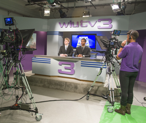 Broadcasting students broadcasting WIU TV