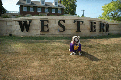 Rocky at the Alumni House