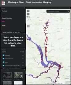 Map showing flooding