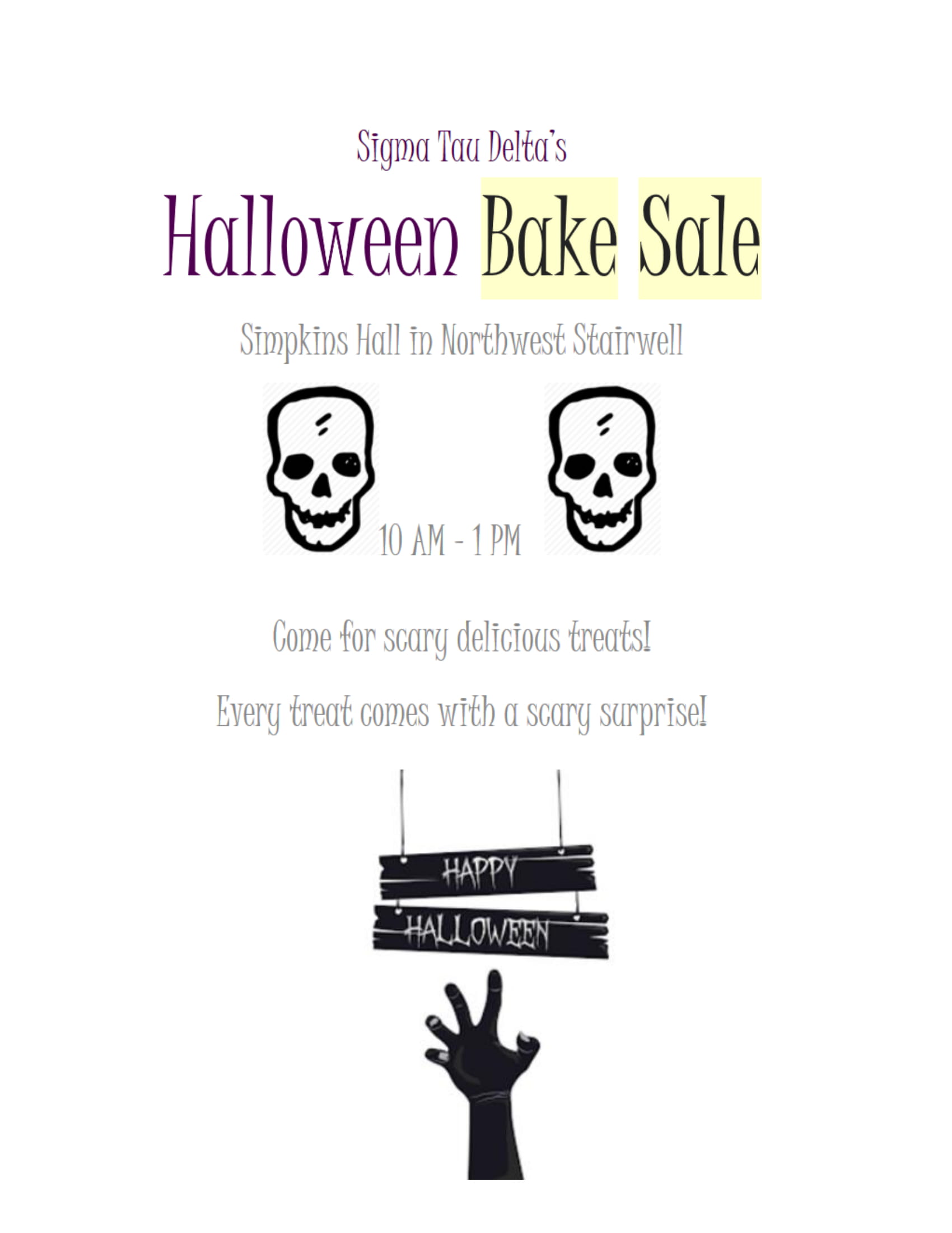 Fall 2018 STD Bake Sale 