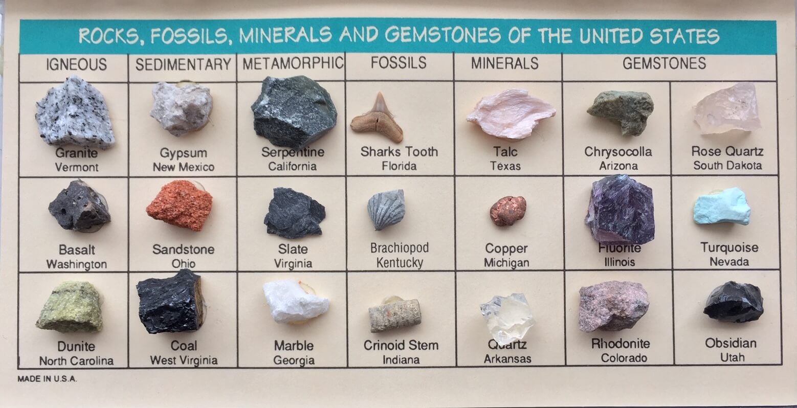 Rocks Fossils and minerals