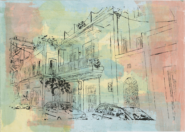 Old San Juan (detail), 2025, silkscreen, 15x21 in.