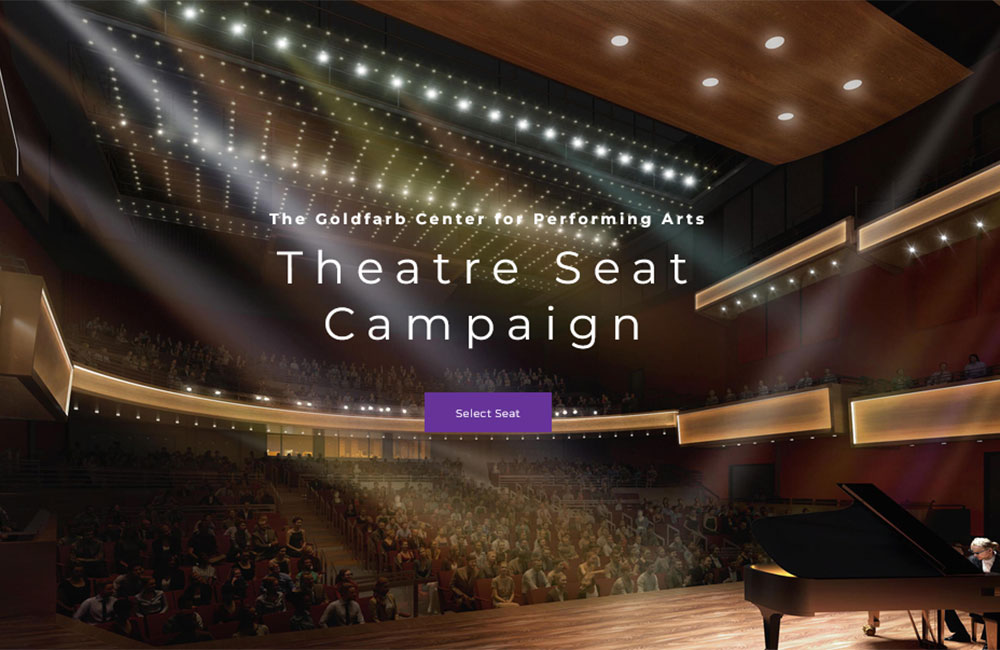 design rendering of the main theatre at the Goldfarb Center for Performing Arts