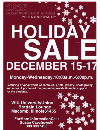 WIU Department of Art & Design to Host Annual Holiday Art Sale Dec. 15–17