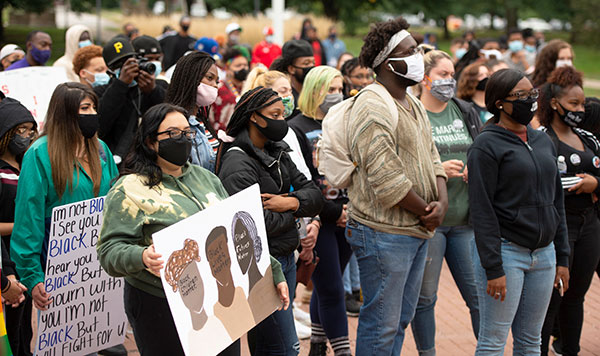 students during the 2020 black lives matter protest