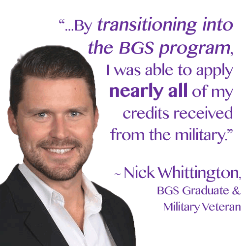 BGS Graduate and Military Veteran Nick Whittington.