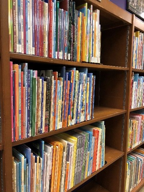 Image of books on bookshelf