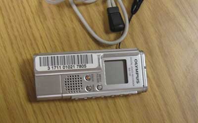 Photo of a digital voice recorder.