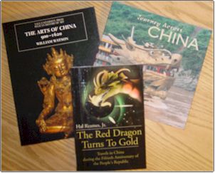 Photo of three books about China that were donated to the WIU Libraries