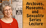 Picture of Dr. Jenkins with the text Archives, Museums, and Sexuality Series Lecture