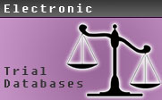 Illustration of a scale with the text Electronic Trial Databases