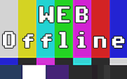 Image of a television test pattern with the text Web Offline.