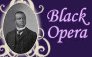 Black and white photo of Scott Joplin with the text Black Opera.