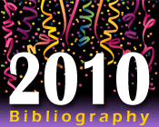 Illustration of streamers and confetti with the text 2010 Bibliography