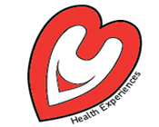 Illustration of a heart with a smile and the text Health Experiences