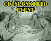 A photo of military women eating at a table during the 1950s with the text CO*SPONSORED EVENT.