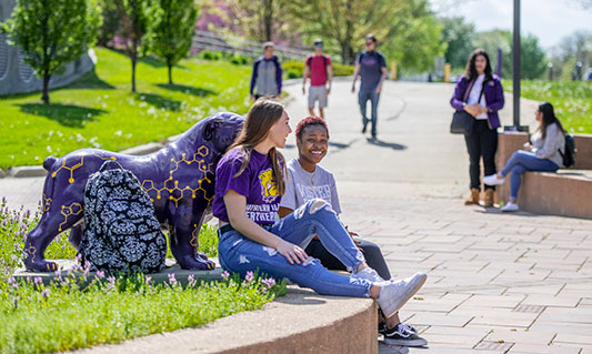 students hanging around near the union