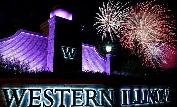 WIU Grand Entrance and fireworks