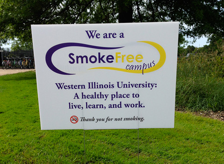 We Are a Smoke Free Campus sign