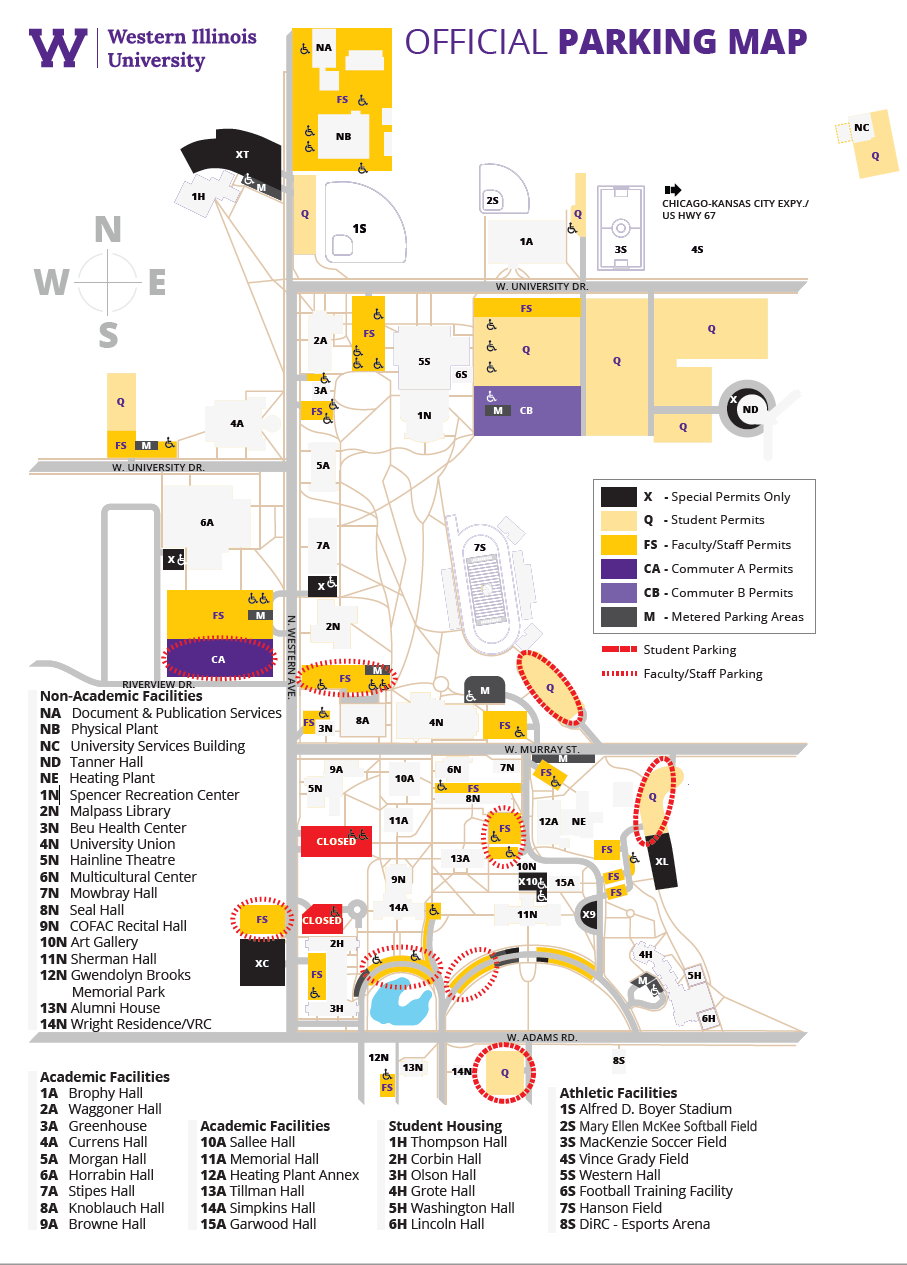 Macomb Campus Parking Map