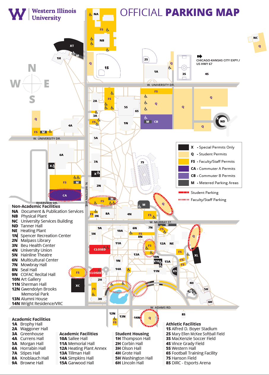 Parking Map - Western Illinois University