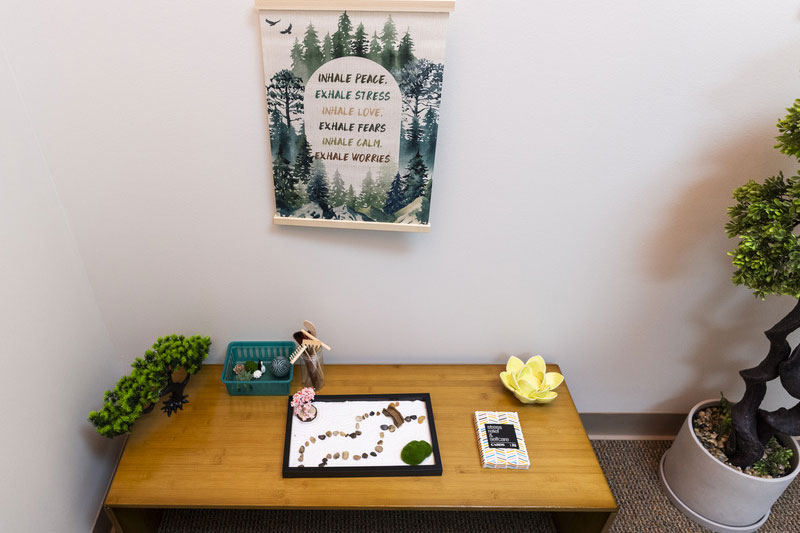 Uji table with mini zen garden