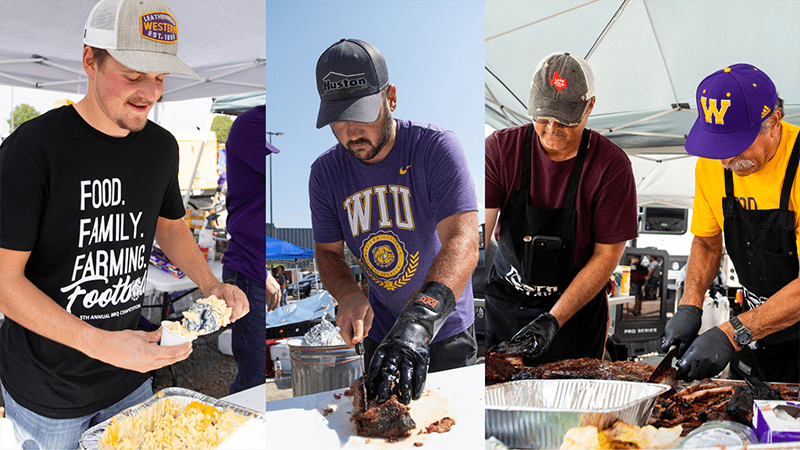 collage of 4 people preparing their bbq