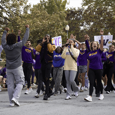 Students in a parade